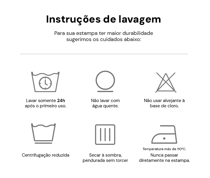 Imagem da cuidados de lavagem T-shirt Plus Size